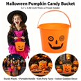 thumbnail image 1 of 1 Pc 6" Orange Halloween Trick or Treat Bucket, Halloween Lantern Candy Basket, Trick or Treat Pumpkin Pails Cauldron Kettle Candy Holder, Halloween Party Supplies Halloween Pumpkin Bucket, 1 of 4