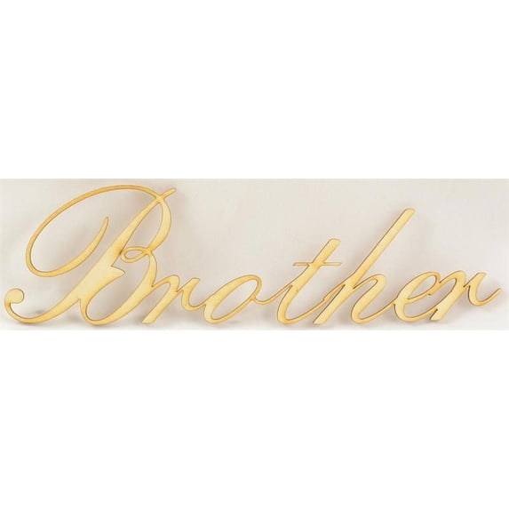 1 Pc, 7.75" X 2.25" Script & Unfinished Welded Word Brother For Home & Events Decor