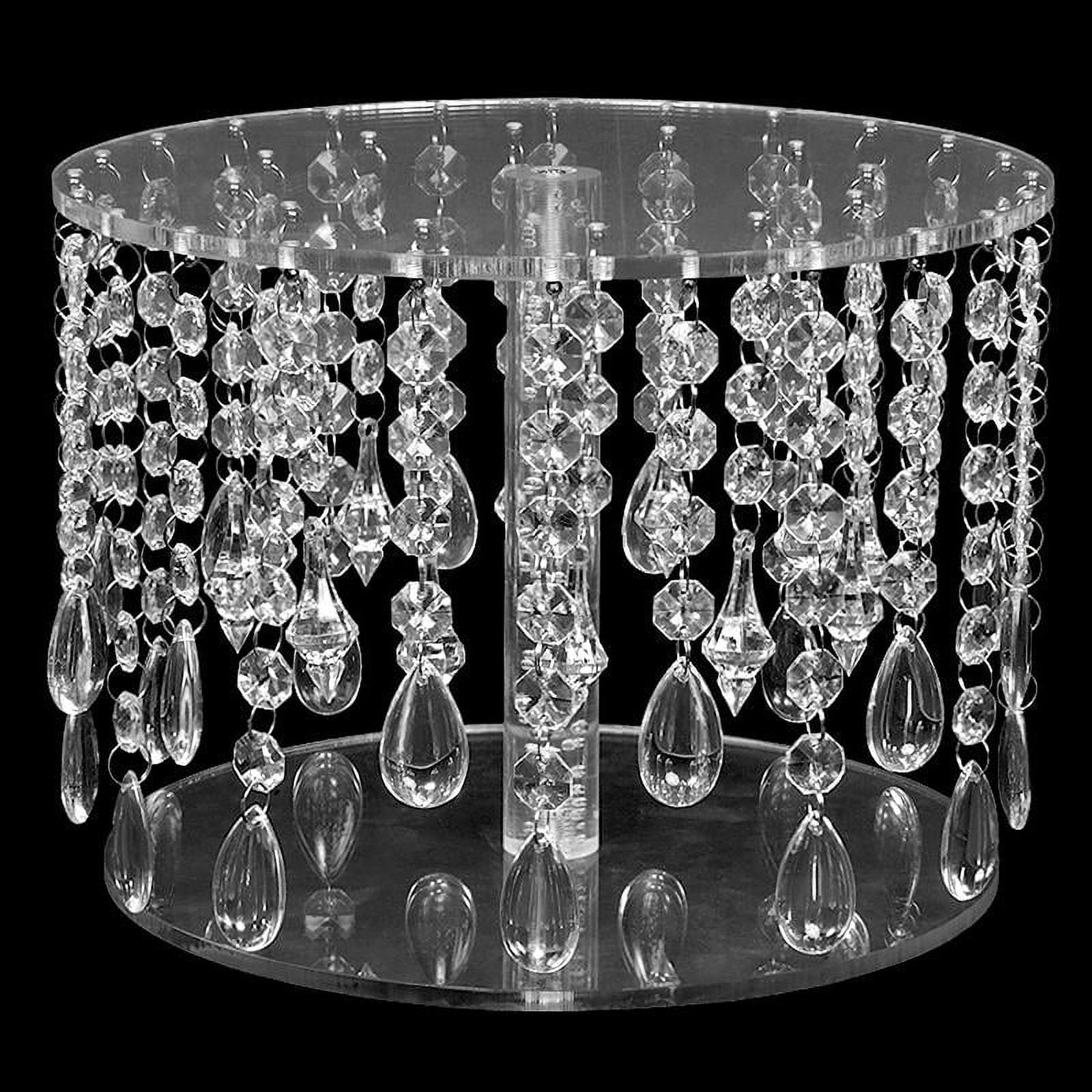 1 Pc, 7" X 10" Acrylic Round Beaded Cake Stand For Wedding Cakes
