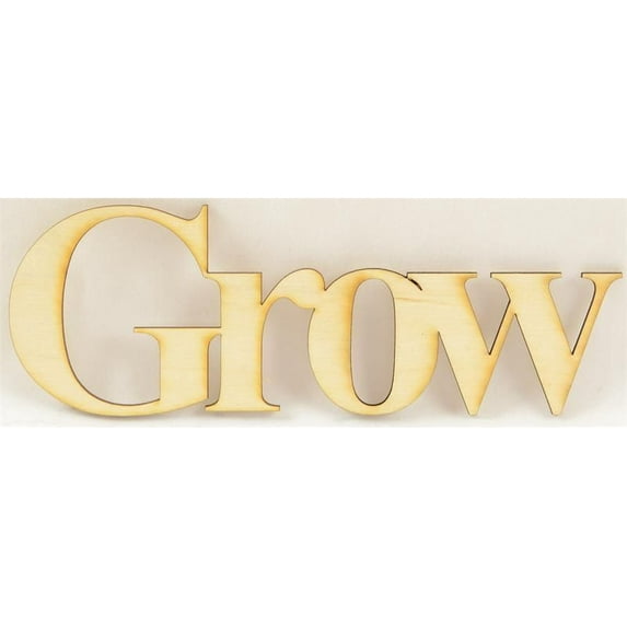 1 Pc, 7" X 2.5" Bold & Flat Black Welded Word Grow For Home & Events Decor