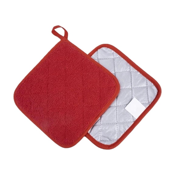 1 Pc 7"x7" Cotton Pot Holder, Kitchen Pot Holders, Collection Quilted Cotton Potholder, Cotton Terry Cloth Pot Holder, Pot Holder Heat Resistant, Coaster Potholder for Cooking and Baking, Red