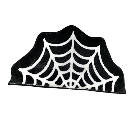 1 Pc 80cm Round Spider Web Table Mat, Decorative Halloween Table Runner, Creepy Home Decor Rug, 80cm, Black