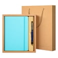 thumbnail image 1 of 1 Pc A5 Lined Faux Leather Journal Notebook Hardcover Journal Set with Pen and Gift Box Thick Ruled Paper Daily Notebook Strap Loop Journal Notebooks for Travel Work Writing, 5.71"x8.35", Light Blue, 1 of 9