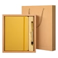 thumbnail image 1 of 1 Pc A5 Lined Faux Leather Journal Notebook Hardcover Journal Set with Pen and Gift Box Thick Ruled Paper Daily Notebook Strap Loop Journal Notebooks for Travel Work Writing, 5.71"x8.35", Gold, 1 of 9