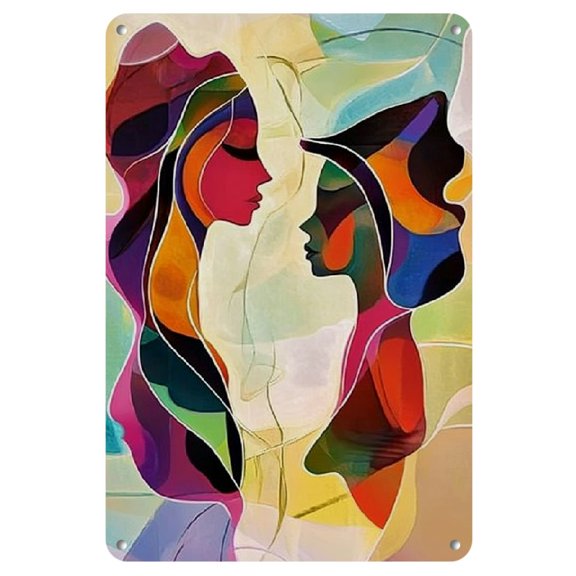 1 Pc Abstract Iron Art Metal Tin Sign - Inspirational Quote & Psychedelic Patterns - Durable Iron Wall Decor for Home, Bar, Cafe, Club, 8x12 Inch