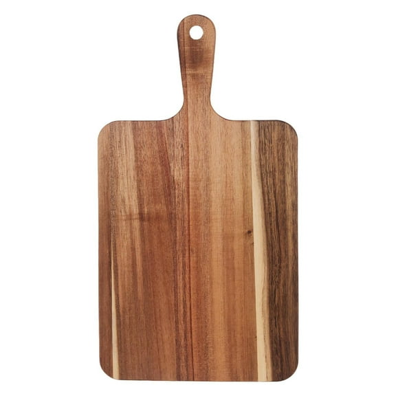 1 Pc Acacia Wood Cutting Board with Handle Wooden Charcuterie Board Paddle Cheese Board Serving Boards for Kitchen Meat, Pizza,Cheese, Bread, Vegetables &Fruits, 13.77x7.08x0.59 Inch, Khaki