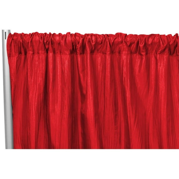 1 Pc, Accordion Crinkle Taffeta 10Ft H X 54" W Drape/Backdrop Panel - Red For Wedding Or Special Event Decor