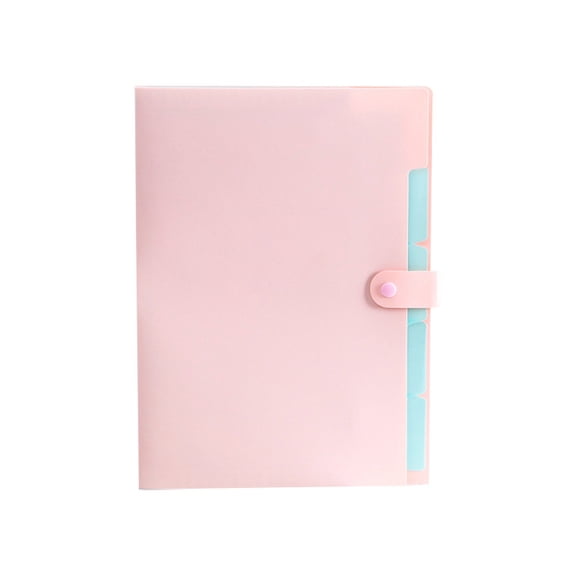 1 Pc Accordion File Organizer, A4 Document Archive Folder, 12.8"9.4" Portable Paper Bill Receipt Organizer, 5 Pocket Folders for Document, Button Closure Document Folder for Office