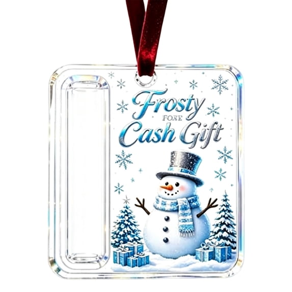 1 Pc Acrylic Money Holder Ornament, Christmas Cash Gift Holder, Hanging Money Keepsake Ornament, Festive Cash Holding Tag, Decorative Money Display Trinket for Holiday Embellishment