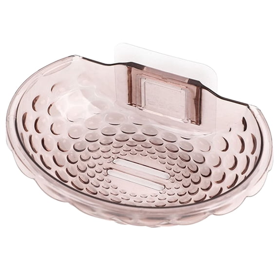 1 Pc Acrylic Soap Dish with Self-Draining Design No Drilling Universal and Aesthetics Waterproof Plastic Soap Saver Bathroom Kitchen Organizer, 5.51x3.74 Inch, Wine