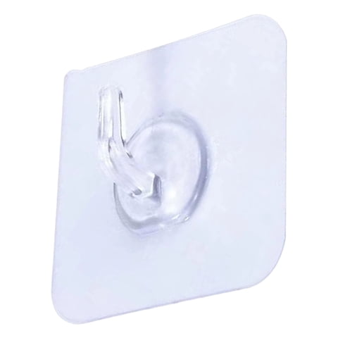 1 Pc Adhesive Hooks Clear Strong Shower Pothook Waterproof Door Wall Mounted Hanger Hook Heavy Duty Strong Sticky Hooks for Wall Ceiling Door Window Home Kitchen Bathroom, Clear 2.36" Horn-shaped