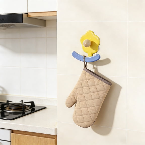 1 Pc Adhesive Wall Hooks — 3.6in x 3.3in x 1in, No-Drill Damage-Free Mounting, Multi-Purpose for Bathroom Kitchen Hallway Organization(Multicolor)