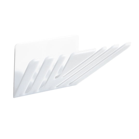 1 Pc Adhesive Wall Hooks Rack Kitchen Rail, Space Saving Utensil Holder No Drilling Wall Mounted Accessory Hanger for Kitchen Bathroom Bedroom, 4.72x2.76 Inch, White