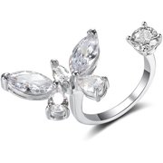 1 Pc Adjustable Butterfly Ring Promise Rings Trendy Elegant Unique Rings Engagement Ring Jewelry Gifts for Women Birthday Wedding Prom Valentines Day Elegant Gifts