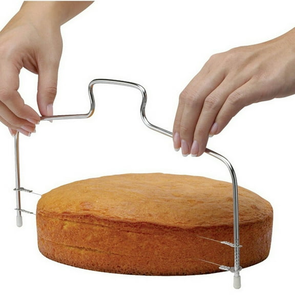 1 Pc Adjustable Cake Leveler, 3 Layers Stainless Steel Cakes Slice, Double Wire Cake Cutter, Large Bread Cutter Toast Cutting Saw for Kitchen Accessories Baking Tools, 13.39x6.69 inch