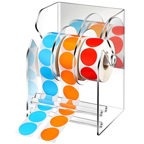 1 Pc Adjustable Label Dispenser 3 Disks Sticker Roll Holder Sticker  Dispenser Clear Label Roll Holder Acrylic Tape Dispenser Sticker Holder  Organizer