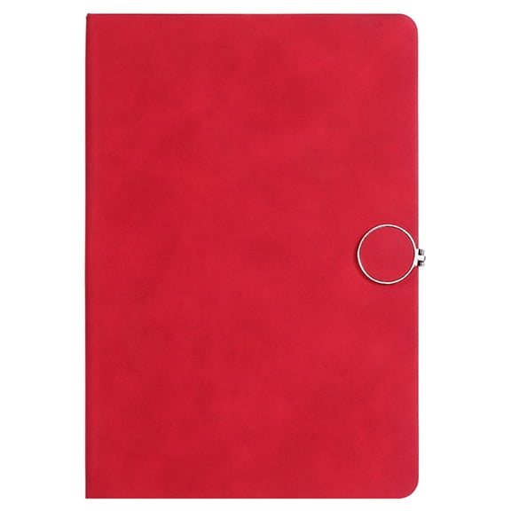 1 Pc Aesthetic Faux Leather Journal Notebook A5, 5.8"x8.3" Lined Writing Book with Circle Buckle Magnetic Clasp, 200 Pages, Wine Red