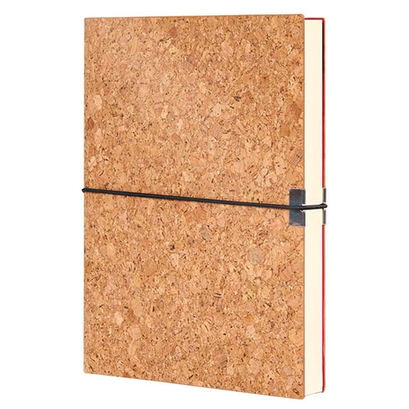1 Pc Aesthetic Floral Cork Notebook A5, 5.8"x8.3" Lined Writing Journal 200 Pages with Elastic Strap & Ribbon Bookmark, Bold Botanical Print