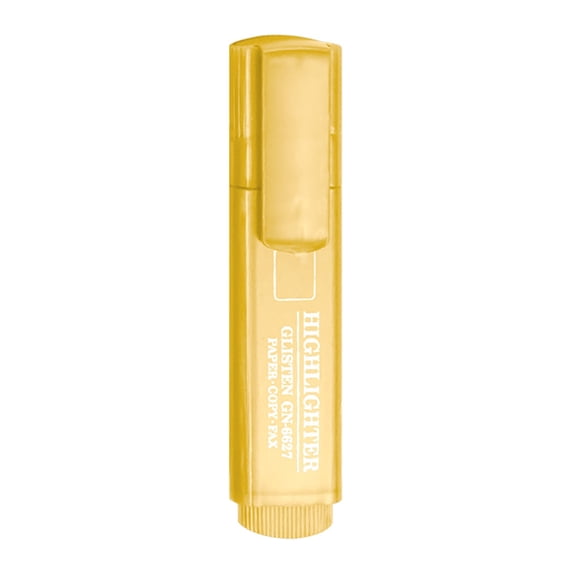 1 Pc Aesthetic Highlighter with Firm Chisel Tip for Journaling, Highlighting, Underlining Quick Dry and Non-Toxic Note-Taking Supplies Smooth Writing Ink Highlighter Marker, 0.9x4.5 Inch, Gold
