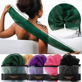 1 Pc African Net Sponge Authentic - Real African Exfoliating Sponge with Knots - African Net Washcloths for Body Scrubber Exfoliator - Back Scrub for Shower, 45 Inch, Purple