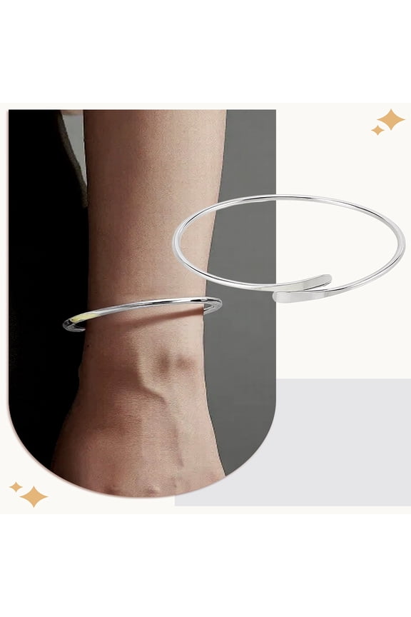 1 Pc Alloy Plain Bangles Stackable Bracelets Wristband Set Fashion Statement Jewelry for Women Party Favors Elegance Minimalist Jewelry Gift Elegant Gifts DIY Platinum