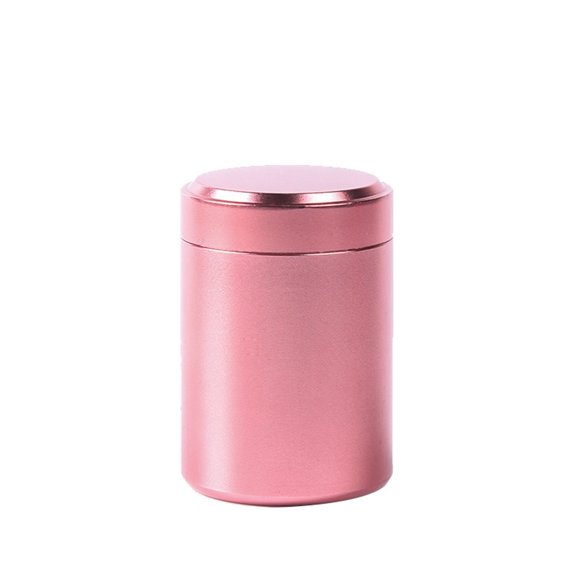 1 Pc Aluminum Tea Tins Canister with Lids Portable Storage Jar Aluminum Storage Jar Multipurpose Airtight Container Bottle Portable Multipurpose Airtight Container for Spices, Coffee & Teas, Pink