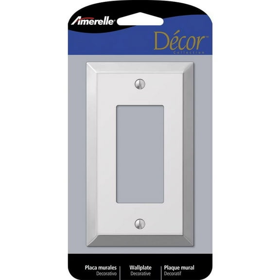 1 Pc, Amerelle Century Polished Chrome 1 Gang Stamped Steel Decorator Wall Plate 1 Pk
