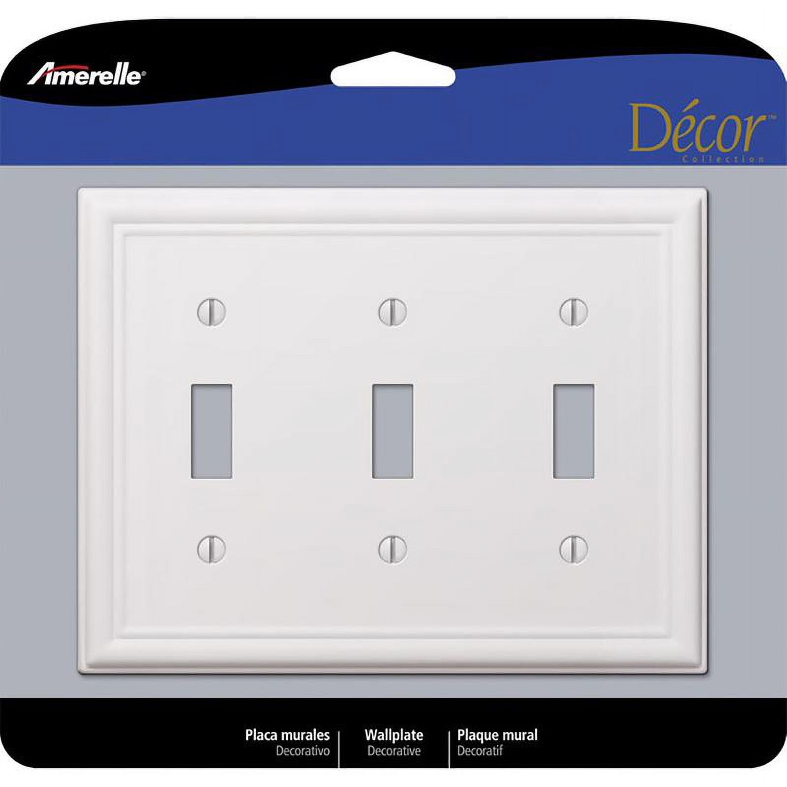 White Cast Stone 3-Gang Toggle Wall Plate