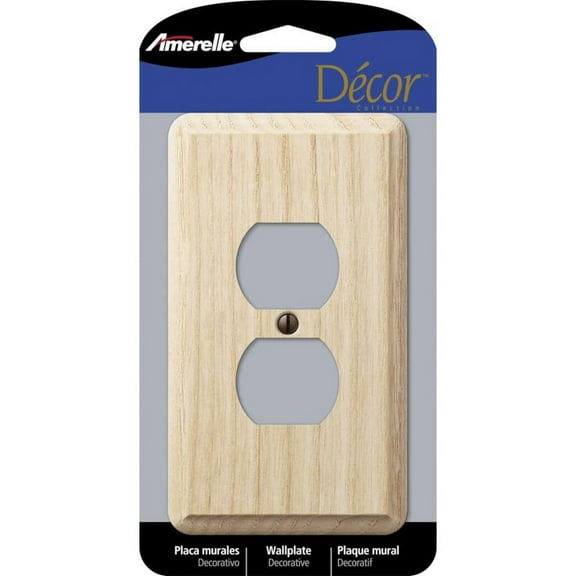 1 Pc, Amerelle Contemporary Unfinished Beige 1 Gang Wood Duplex Wall Plate 1 Pk