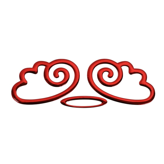 1 Pc Angel Round Wings Pattern Car Bumper Sticker Decal Waterproof Soft Rubber RedMotorbike Window Laptops Suitcase Scratch Blocking Sticker 16x5.5cm