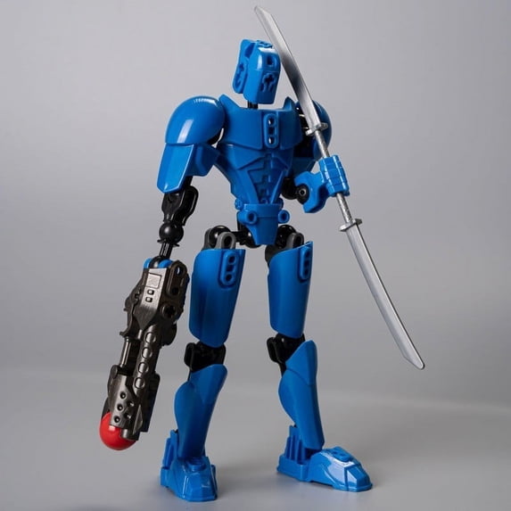 1 Pc Articulated Robot Model Kit — 13 Joints Movable Action Figure, DIY Assembly Mechanical Puppet for Stress Relief & Creative Fun(Blue)