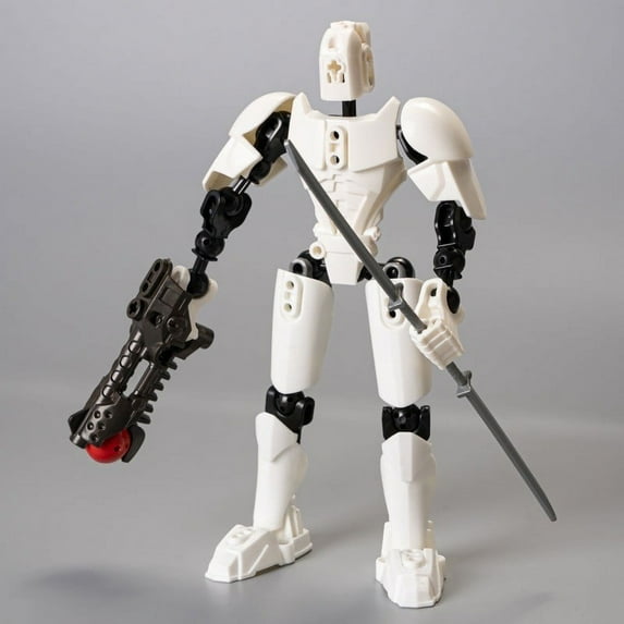 1 Pc Articulated Robot Model Kit — 13 Joints Movable Action Figure, DIY Assembly Mechanical Puppet for Stress Relief & Creative Fun(White)