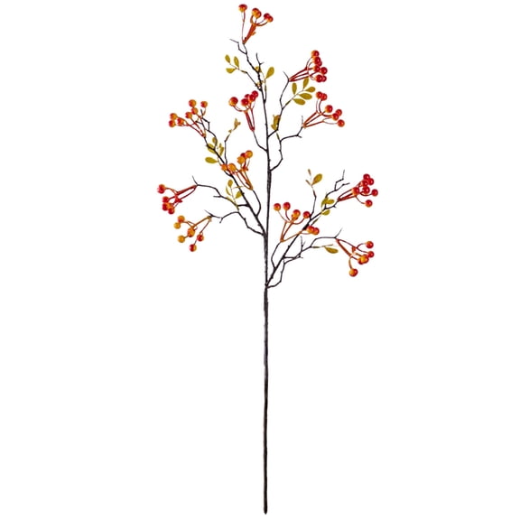 1 Pc Artificial Berry Picks, 27.5 Inch Red Berry Stems, Artificial Pip Berry Stems, Artificial Red Branches, Bendable Faux Branches with Berry Stems for Home Decor, Weddings, Parties