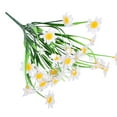 thumbnail image 1 of 1 Pc Artificial Daisies Flowers Outdoor UV Resistant Fake Foliage Greenery Faux Plants Shrubs Plastic Bushes for Window Box Hanging Planter Farmhouse Indoor Outside Decor, White, 1 of 2