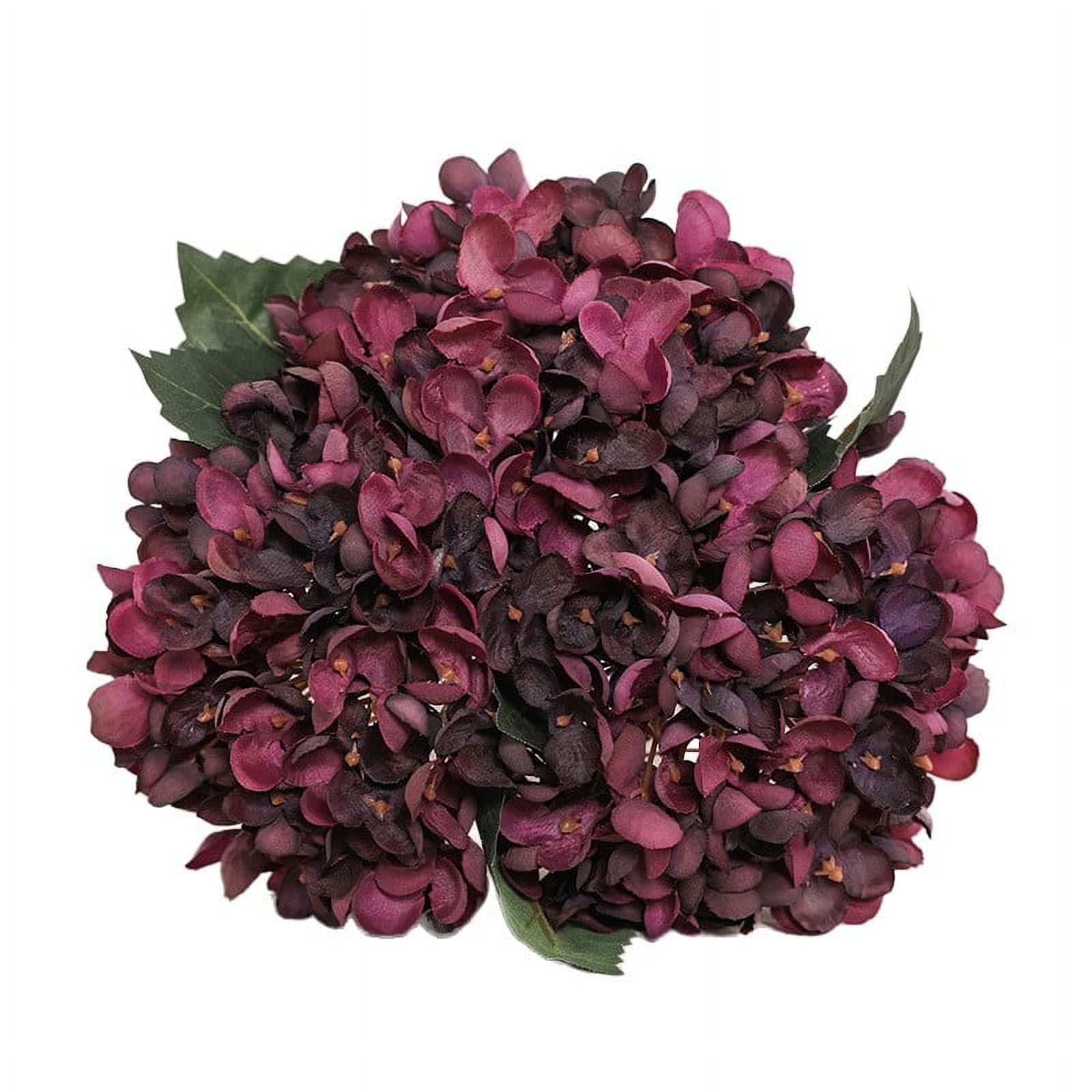 Stunning Dark Red Silk Hydrangeas - 5 Pack Fake Flowers For Wedding Decor, Home Centerpieces & Bouquets
