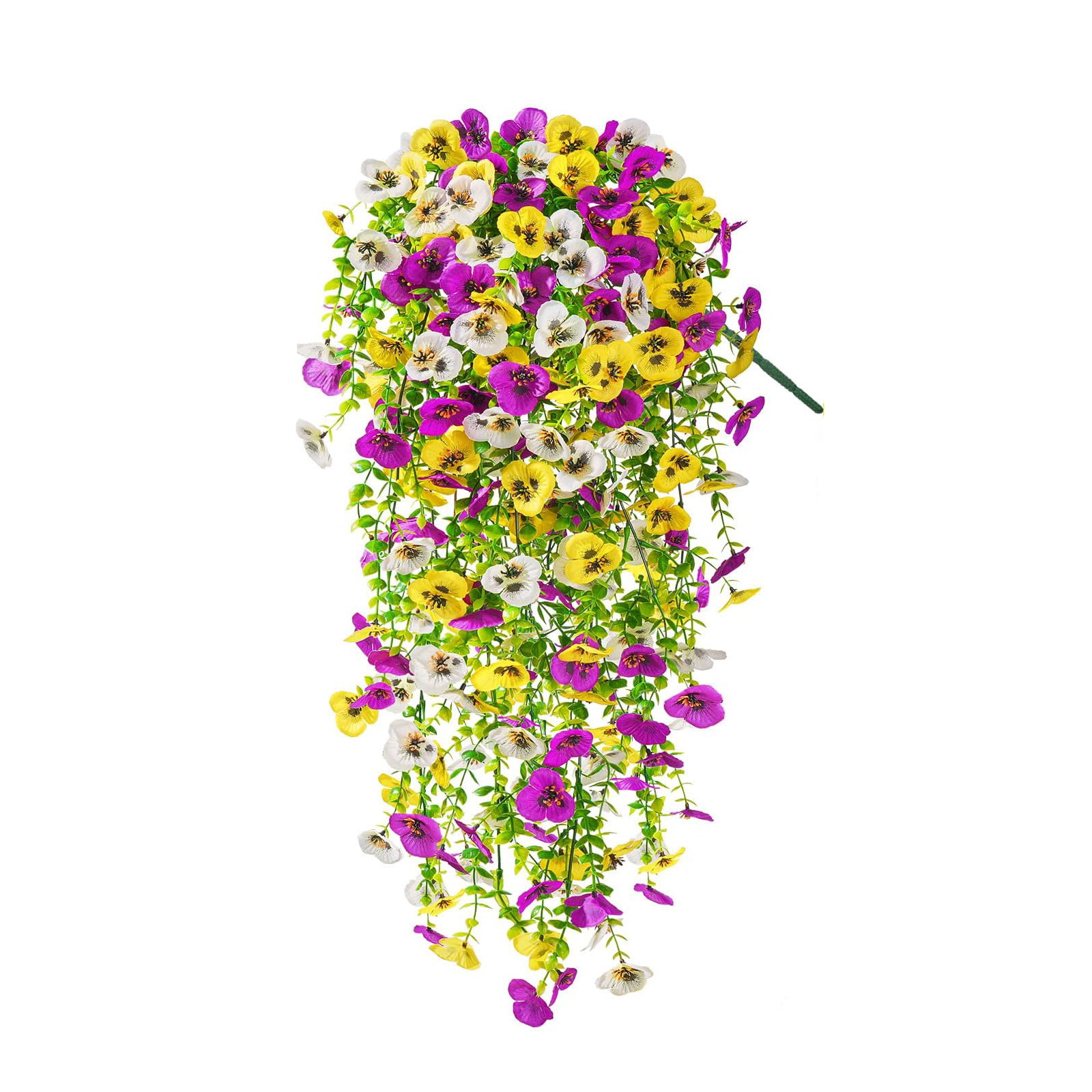 1 Pc Artificial Hanging Flowers for Outdoors Morning Glory Artificial Flowers Spring Summer Decoration UV Resistant Fuchsia Faux Flowers for Outdoor Planters Front Door Porch, 29.53", Multicolor D