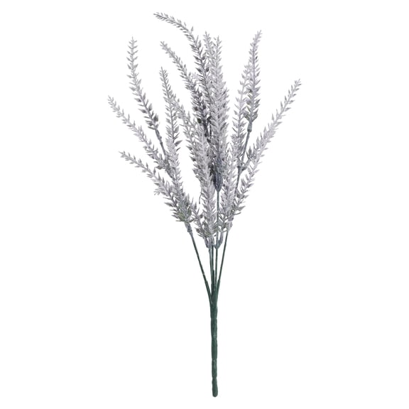 1 Pc Artificial Lavender Flowers, 13.78" Flocked Fake Lavender Bouquet Faux Plastic Plant for Modern Farmhouse Home Table Decor, Frosty Silver Gray
