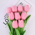 thumbnail image 1 of 1 Pc Artificial Tulip Flowers 13.4" Real Touch Fake Tulips Bouquet Flowers for Floral Arrangements, Table Centerpieces, Kitchen, Home Indoor, Easter, Spring, Valentines Day Decorations Pink, 1 of 7