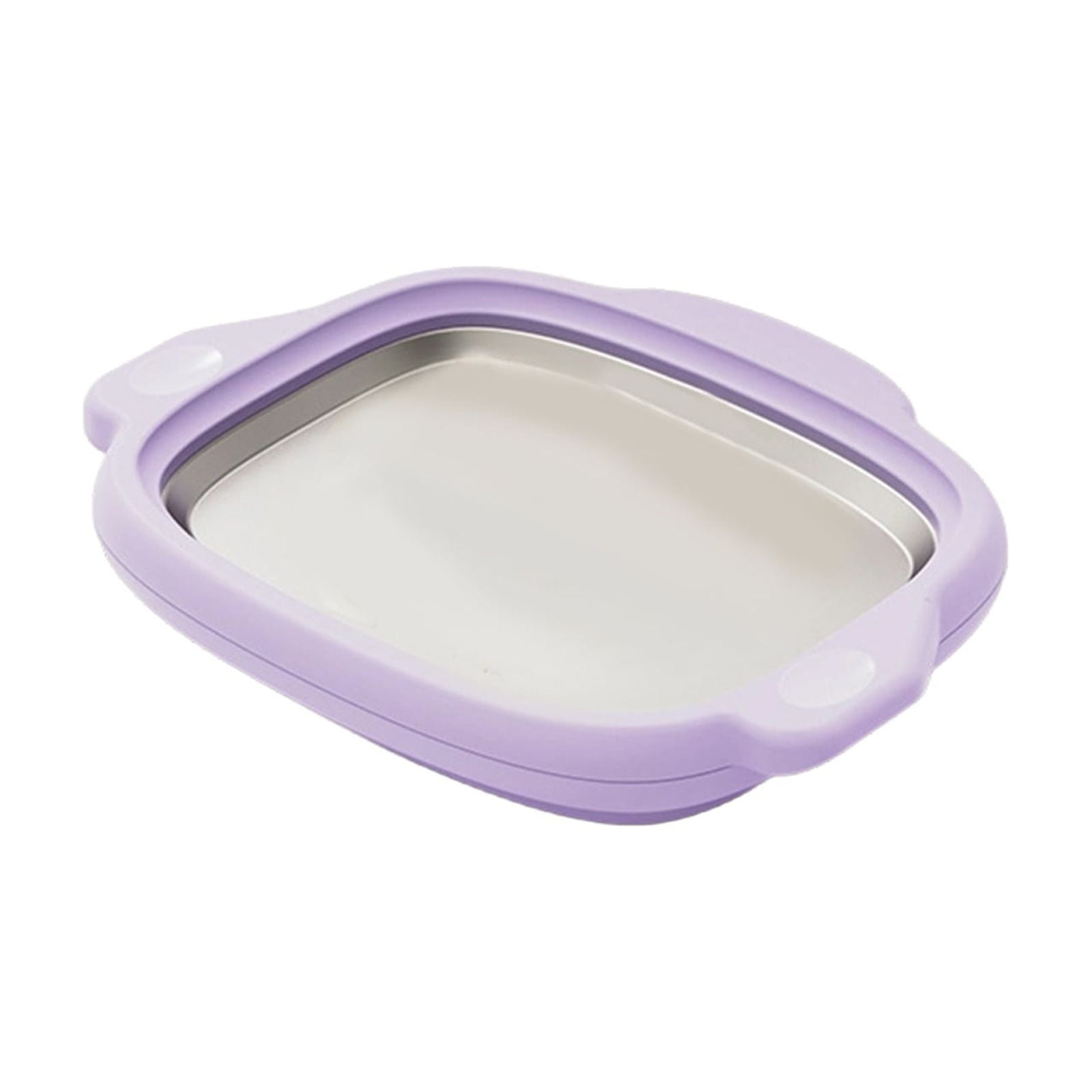 1 Pc At-Home Rolled Ice Cream Maker Kit, DIY Homemade Ice Cream Roll Maker Tray with 2 Scrapers, Stainless Steel Instant Rolled Icecream Maker Machine Tray for Yogurt Sorbet, 9.9"x7.67"x1.57", Purple