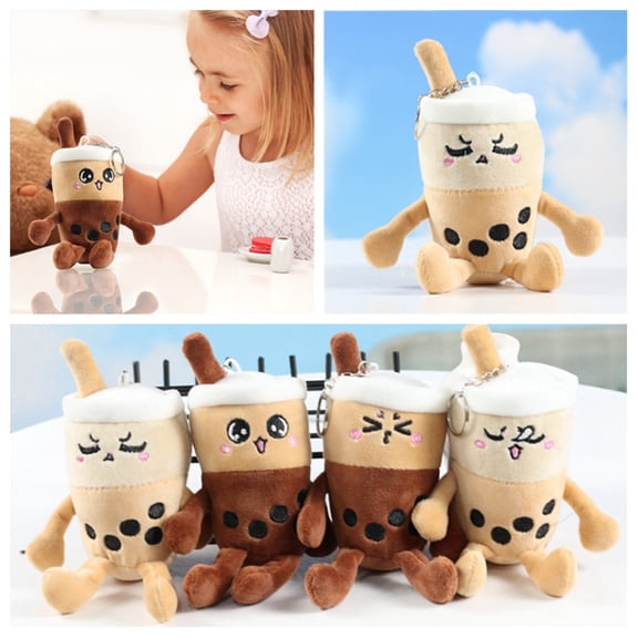 1 Pc Baby Teething Toy Keychain — Soft Plush Pendant Doll with Embroidered Details, Chewable & Machine Washable for Sensory Play(A)