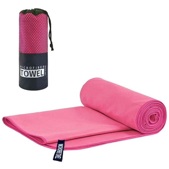 1 Pc Bath Towel Shower Towel Workout Gym Sweat Towel Quick Dry Absorbent Soft Durable Multi-Purpose Abs Material Fabric for Home Bathroom Kitchen Gym Travel Daily Use 76x152cm , Pink