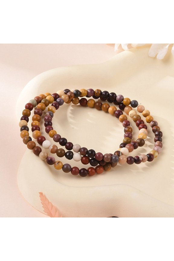 1 Pc Beaded Bracelet Natural Round Bead Stretch Bracelets Beaded Strand Stretch Bracelet Multilayered Bracelet Set DIY