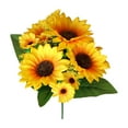 thumbnail image 1 of 1 Pc Beautiful Yellow Sunflowers Artificial Flowers Mini Fake Sunflowers Bouquet with Stems for Home Decoration Party DIY Wedding Bouquets Baby Shower Outdoor Indoor Decoration, 11.81 Inch, Yellow, 1 of 9