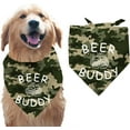 thumbnail image 1 of 1 Pc Beer Buddy Printed Dog Bandana Camouflage Wine Cups Beer Buddy Words Puppy Scarf Kerchief Cotton Decorative Pet Bandana Pet Accessories for Dogs Birthday Party 30.7x21.6inch(78x55cm) DIY, 1 of 6