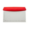 thumbnail image 1 of 1 Pc Bench Scraper, Stainless Steel Food Scraper Tool,Dough Scraper and Pastry Cutter With Scale,Food Chopper Baking Supplies Kitchen Gadgets, 5.9x4.33 Inch, Red, 1 of 9