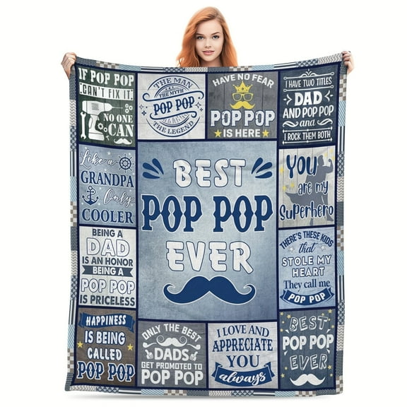 1 Pc Best Pop Pop Gifts, Gifts for Pop Pop, Pop Pop Gifts for Grandpa, Pop Pop Birthday Gifts, Pop Pop Gifts for Fathers Day Christmas, Pop Pop Blanket 80"X60"