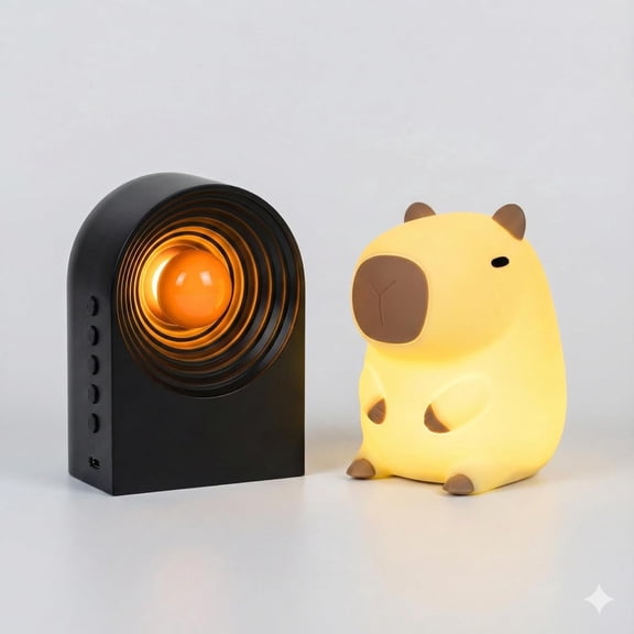1 Pc Black Capybara Night Light White Noise Sound Machine Bluetooth Speaker