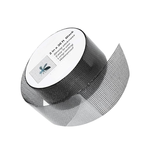 1 Pc Black Window Screen Repair Tape, 2 in X 30 FT (360IN) Screen Repair Kit for Windows or Doors, Strong Adhesive Fiberglass Mesh Patch Tape