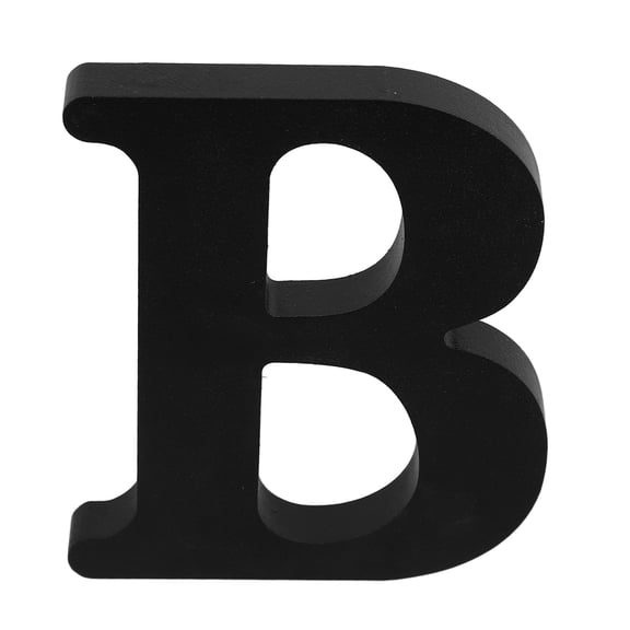 1 Pc Black Wooden Letter Wall Decor Standing Alphabet Initial Block Craft Wood Sign for Tabletop Home 5.89x4.52x0.59 Inches