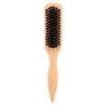 thumbnail image 1 of 1 Pc Boar Bristle Slick Back Hair Brush - Smooths Flyaways, Tames Frizz - Soft Smoothing Hairbrush to Create a Sleeks Ponytails, Buns & Styling Edges - Teasing Brush for Women & Men, 8.86 Inch, Khaki, 1 of 4